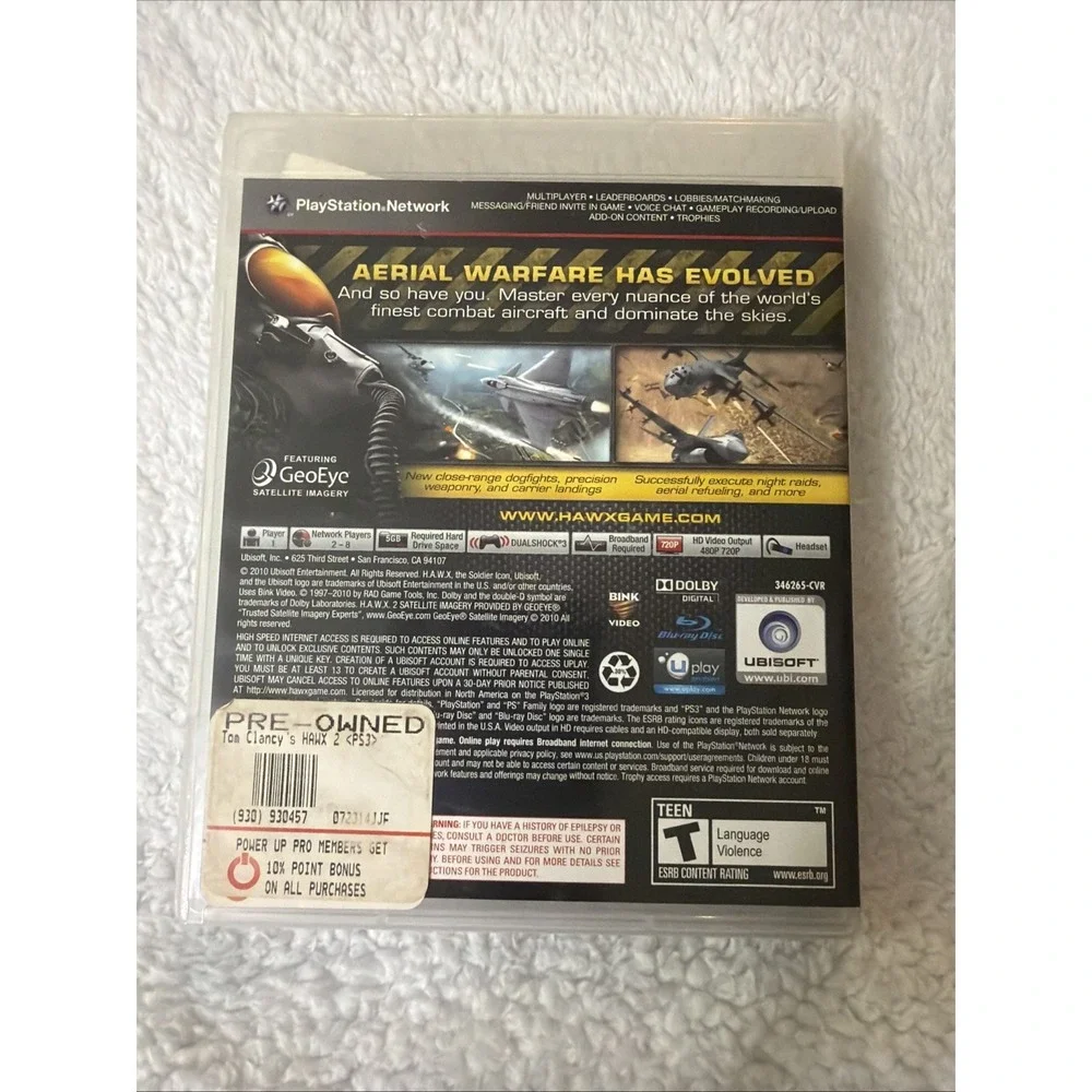 Tom Clancy's HAWX 2 Sony PlayStation 3 PS3, 2010 CIB Complete Manual Game Video
